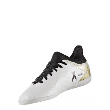 16.3 IN Junior (White/Black/Gold) - The Football Factory