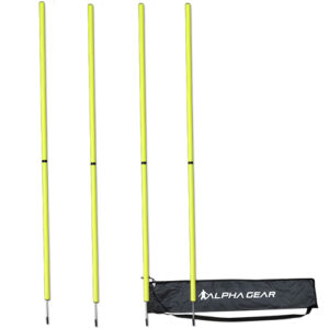 Alpha Gear 4 PK Agility Pole Normal 28mm 2 Piece Thread In Bag Fl. Yellow