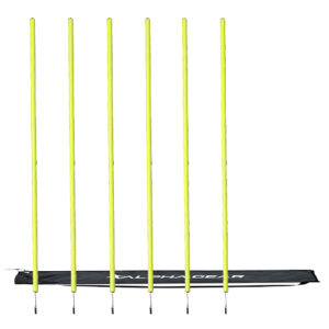 6 Pack of 1 Piece Poles / 5ft High w Grass Spike / Bonus Carry Bag